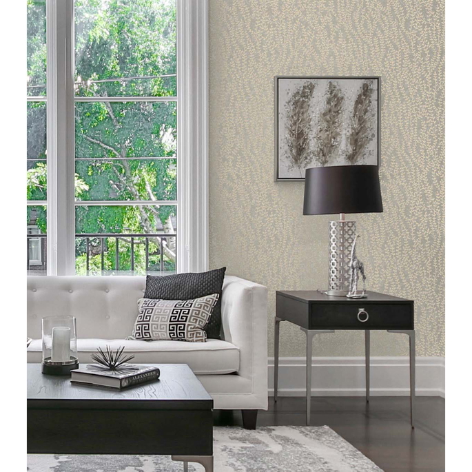 Seabrook Designs Seaweed Beaded Branches Organic Silk Wallpaper image 2 of 3