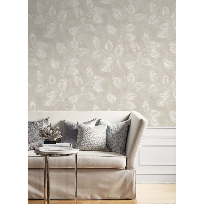 Seabrook Designs Branch Trail Silhouette Grey Taupe Wallpaper image 2 of 3