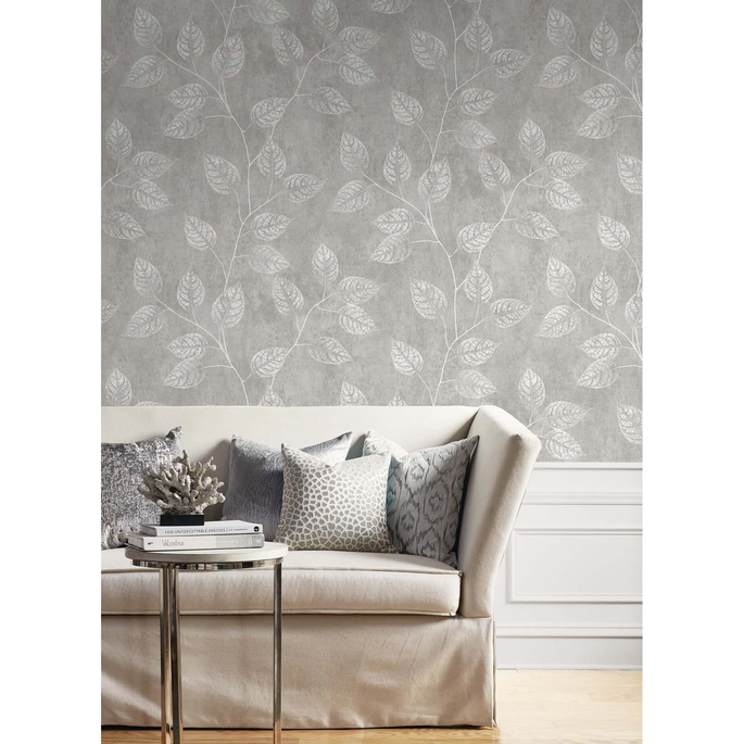 Seabrook Designs Branch Trail Silhouette Slate Wallpaper image 2 of 3