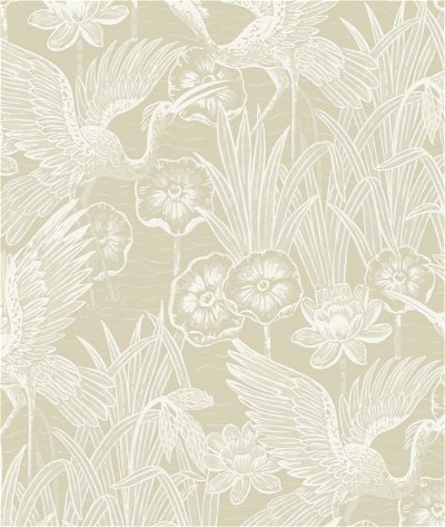 Seabrook Designs Marsh Cranes Shore Wallpaper