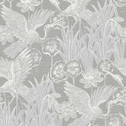Seabrook Designs Marsh Cranes Anew Grey Wallpaper