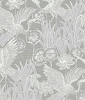 Seabrook Designs Marsh Cranes Anew Grey Wallpaper