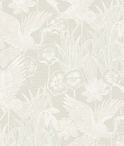 Seabrook Designs Marsh Cranes Daylight Wallpaper