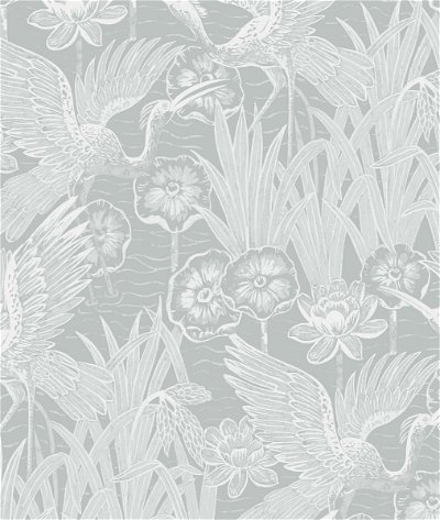 Seabrook Designs Marsh Cranes Mist Wallpaper