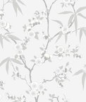 Seabrook Designs Floral Blossom Trail Soft Grey Wallpaper