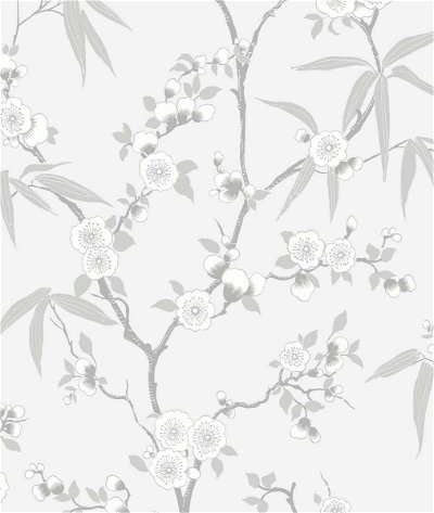 Seabrook Designs Floral Blossom Trail Soft Grey Wallpaper