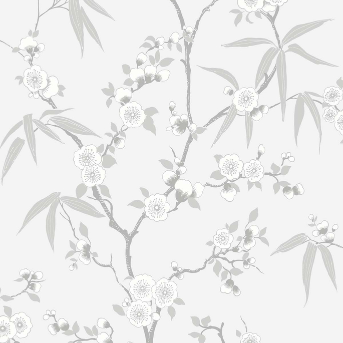 Seabrook Designs Floral Blossom Trail Soft Grey Wallpaper image 1 of 4