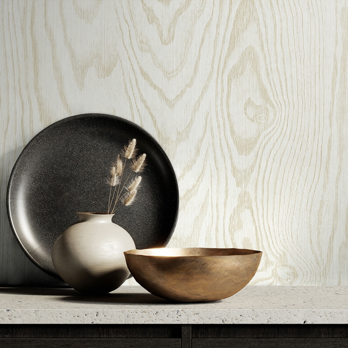 Seabrook Designs Kyoto Faux Woodgrain Washed Grain Wallpaper image 2 of 2
