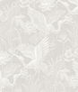 Seabrook Designs White Heron Floral Heron Neutral Wallpaper