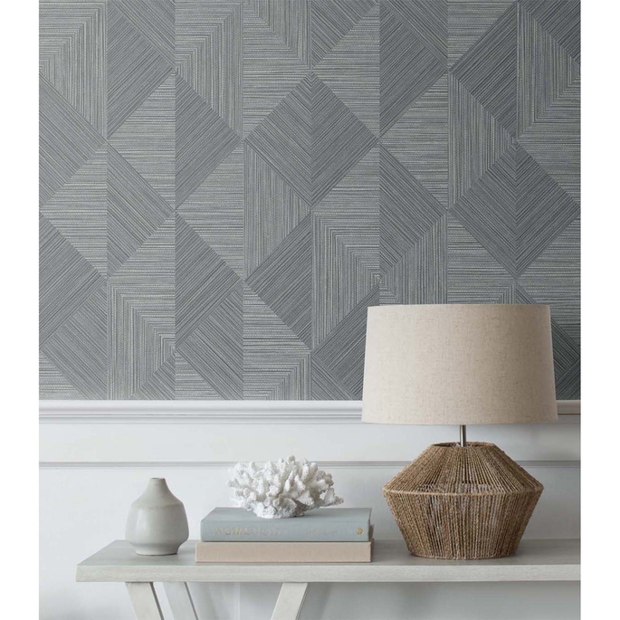 Seabrook Designs Diamond Inlay Charcoal Grass Wallpaper image 3 of 3