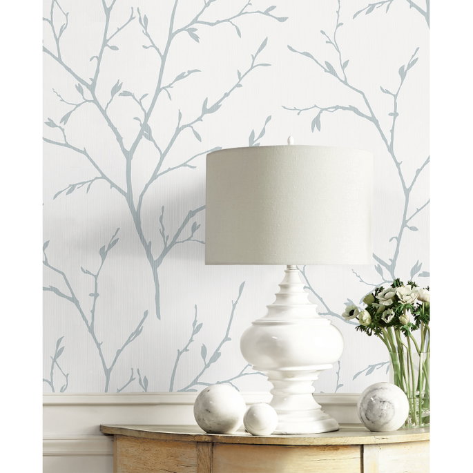 Seabrook Designs Branching Out Slate Blue Wallpaper image 2 of 2
