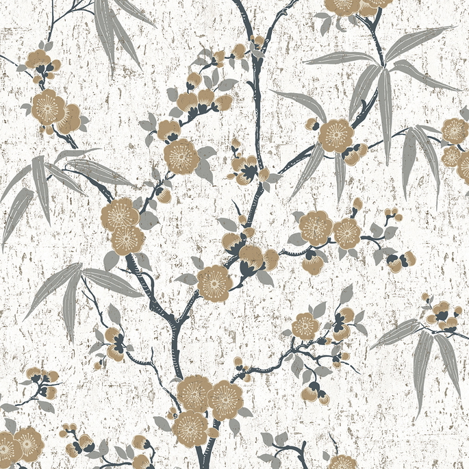 Seabrook Designs Blossom Cork Gold Chip Wallpaper image 1 of 2