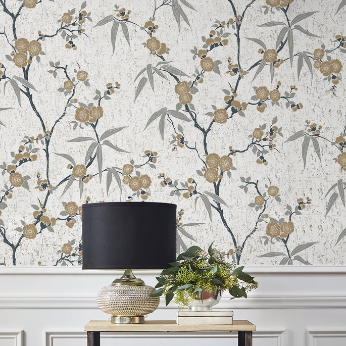 Seabrook Designs Blossom Cork Gold Chip Wallpaper image 2 of 2