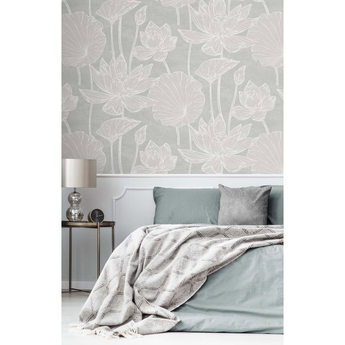 Seabrook Designs Water Lilies Shadow Wallpaper image 2 of 3