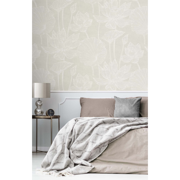 Seabrook Designs Water Lilies Pearlescent Wallpaper image 2 of 3