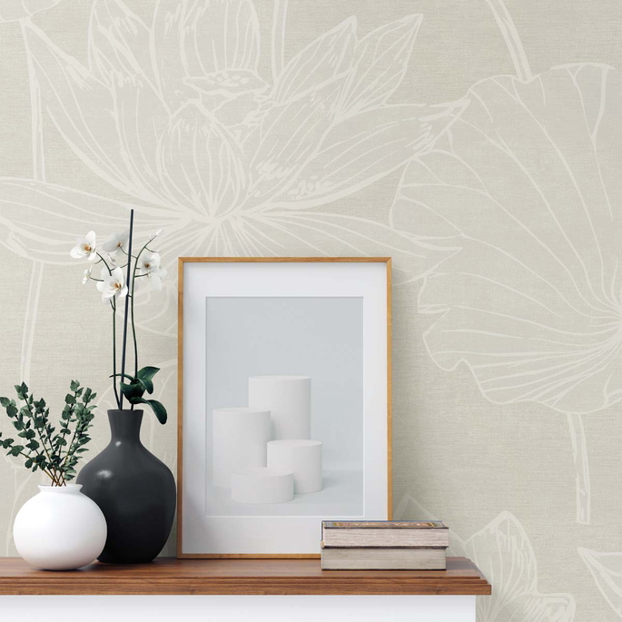 Seabrook Designs Water Lilies Pearlescent Wallpaper image 3 of 3