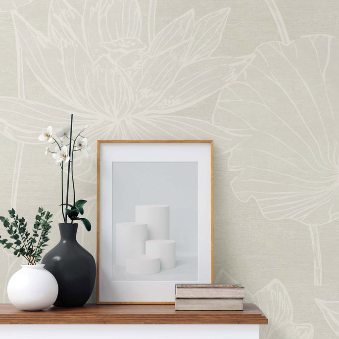 Seabrook Designs Water Lilies Pearlescent Wallpaper image 3 of 3