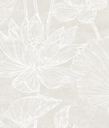 Seabrook Designs Water Lilies Antique Pearl Wallpaper