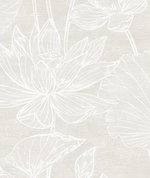 Seabrook Designs Water Lilies Antique Pearl Wallpaper