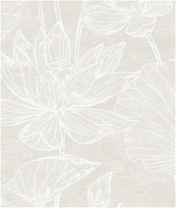 Seabrook Designs Water Lilies Antique Pearl Wallpaper