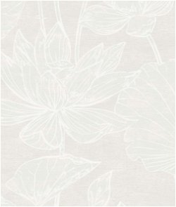 Seabrook Designs Water Lilies White Pearl Wallpaper