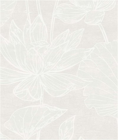 Seabrook Designs Water Lilies White Pearl Wallpaper