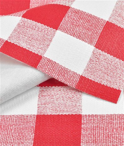 Red Chess Check Flannel Backed Vinyl