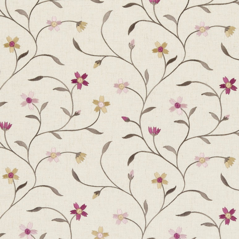 Clarke &amp; Clarke Mellor Raspberry Fabric