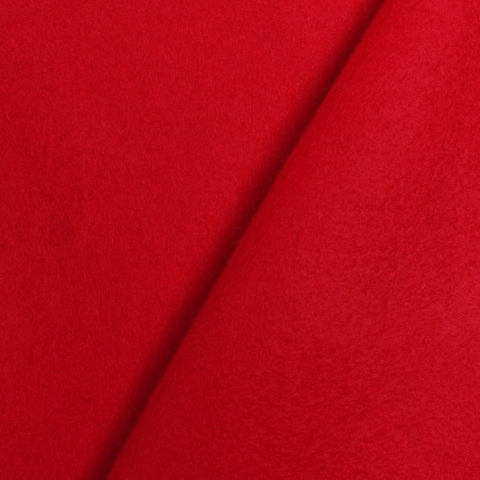 Bright Red Wool Felt Fabric image 2 of 2