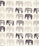 Clarke & Clarke Elephants Natural