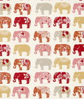 Clarke & Clarke Elephants Spice Fabric