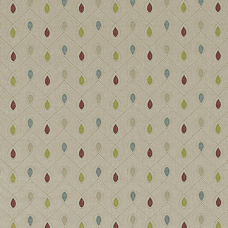 Clarke &amp; Clarke Healey Raspberry/Duckegg Fabric