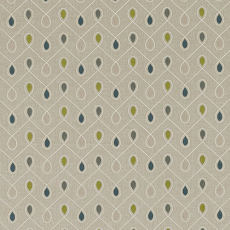 Clarke &amp; Clarke Healey Teal/Acacia Fabric
