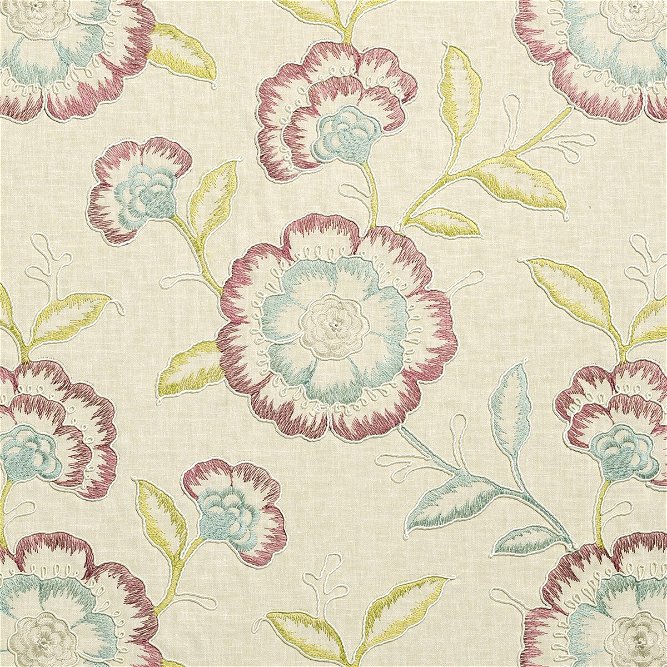 Clarke &amp; Clarke Richmond Raspberry/Duckegg Fabric