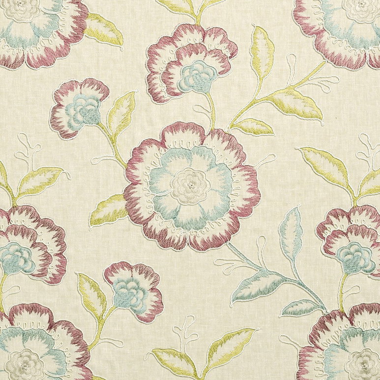 Clarke &amp; Clarke Richmond Raspberry/Duckegg Fabric