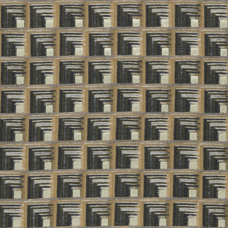 Clarke &amp; Clarke Oni Charcoal/Cinnamon Fabric