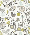 Clarke & Clarke Folki Chartreuse/Charcoal Fabric