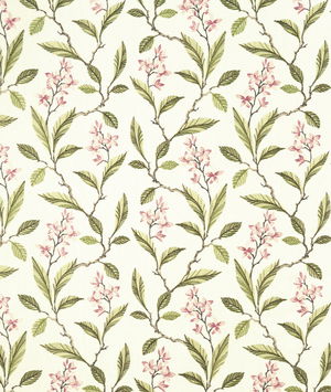 Clarke & Clarke Melrose Pink/Apple Fabric