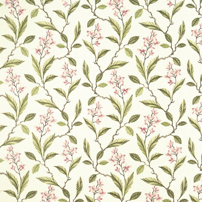 Clarke &amp; Clarke Melrose Pink/Apple Fabric