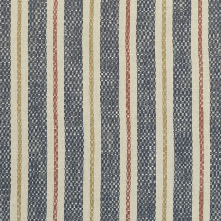 Clarke &amp; Clarke Sackville Stripe Midnight/Spice Fabric