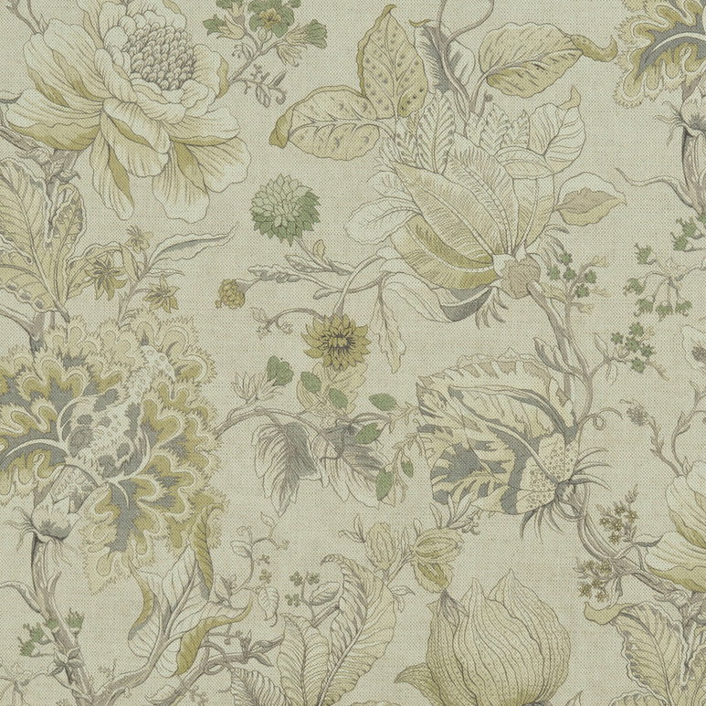 Clarke &amp; Clarke Sissinghurst Citron/Natural Fabric