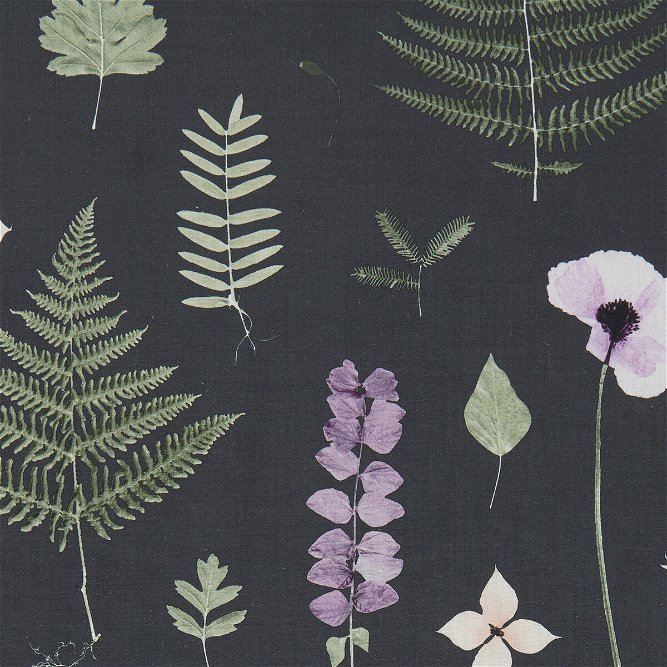 Clarke &amp; Clarke Herbarium Heather/Ebony Fabric