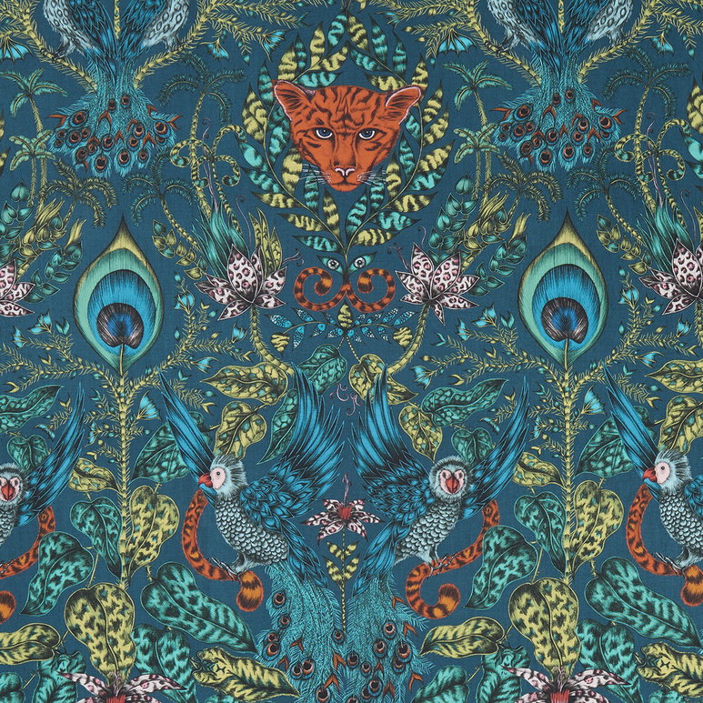 Clarke &amp; Clarke Amazon Navy Fabric