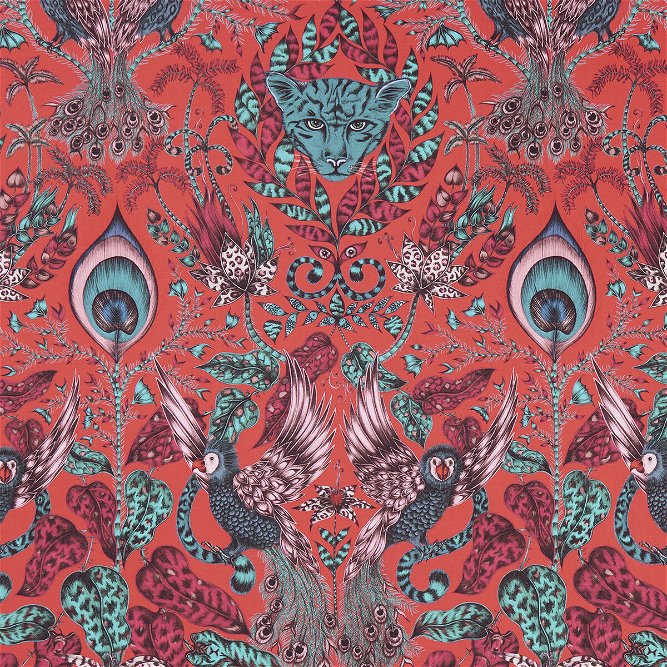 Clarke &amp; Clarke Amazon Red Fabric