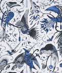 Clarke & Clarke Audubon Blue Fabric