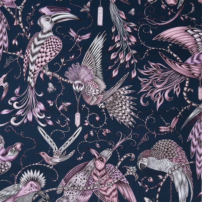 Clarke &amp; Clarke Audubon Pink Fabric