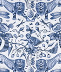 Clarke & Clarke Extinct Blue Fabric