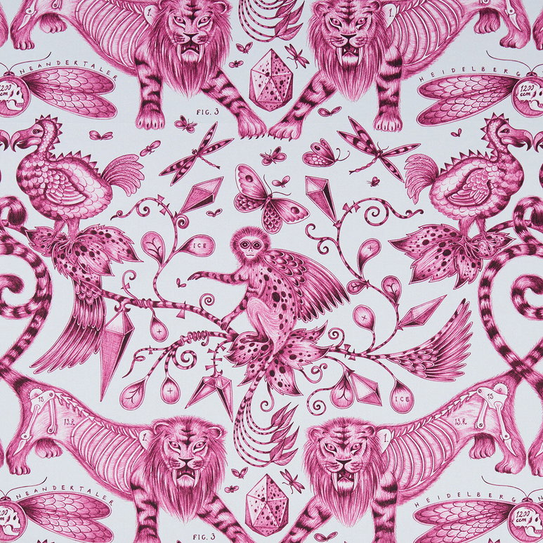Clarke &amp; Clarke Extinct Magenta Fabric