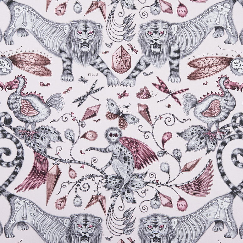 Clarke &amp; Clarke Extinct Pink Fabric
