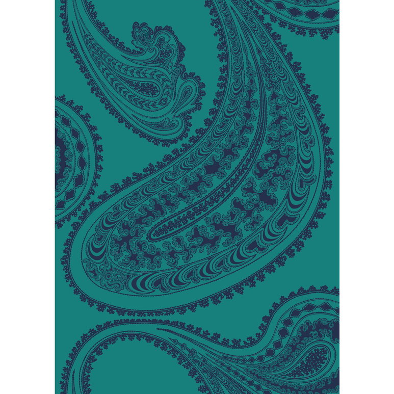 Cole &amp; Son Rajapur Ink On Petrol Fabric